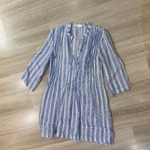 CP Shades Linen Blue White Striped Regina Tunic